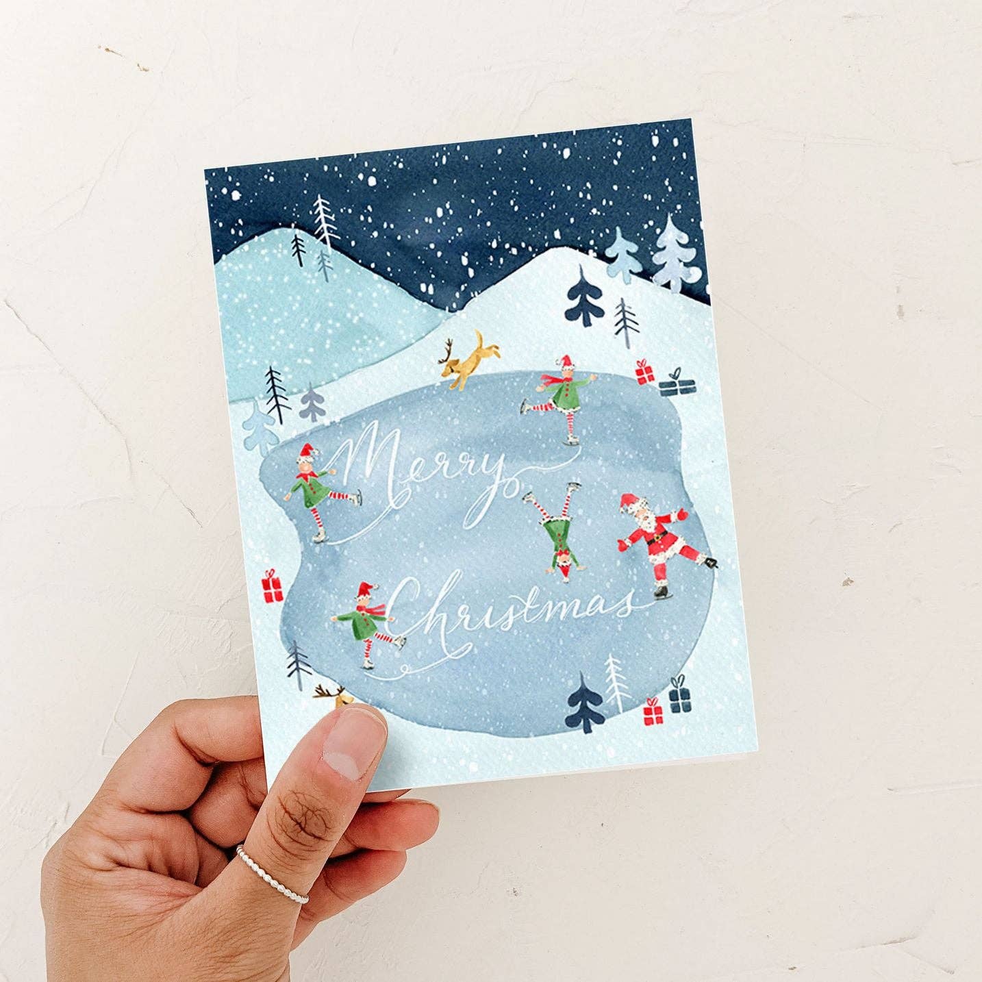 Santa's Christmas Ice Rink Card