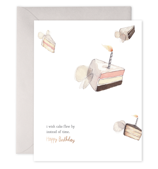 Flying Cake | Clever Birthday Greeting Card: 4.25 X 5.5 INCHES