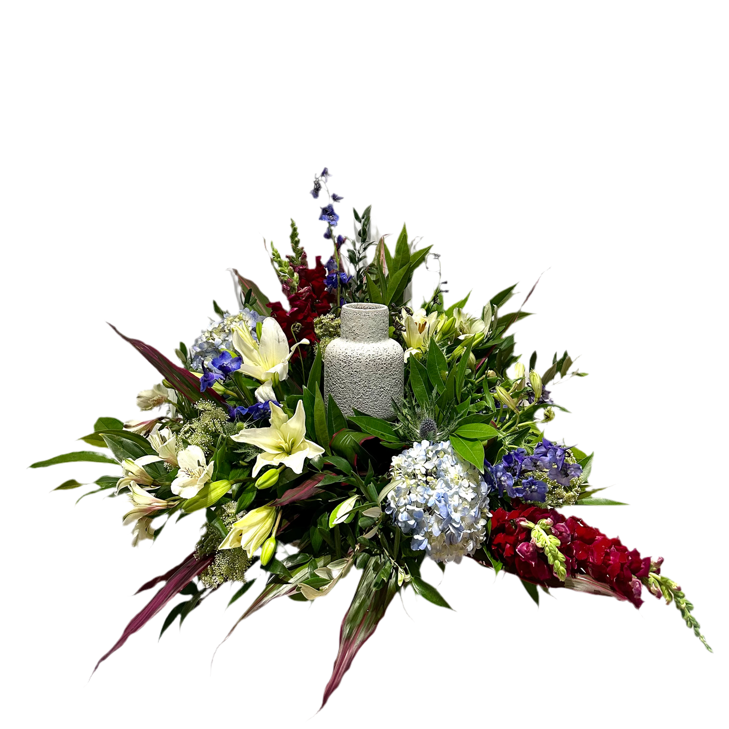 Urn Spray Red and Blues