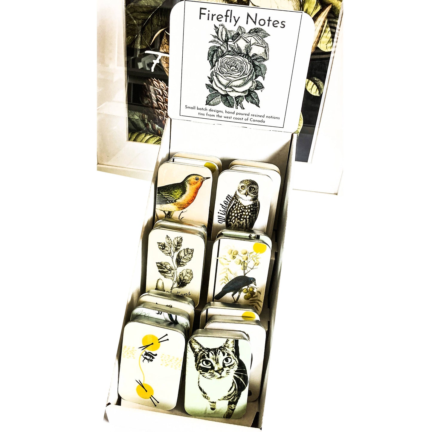 Large tin variety pack with cardboard display: Display box only