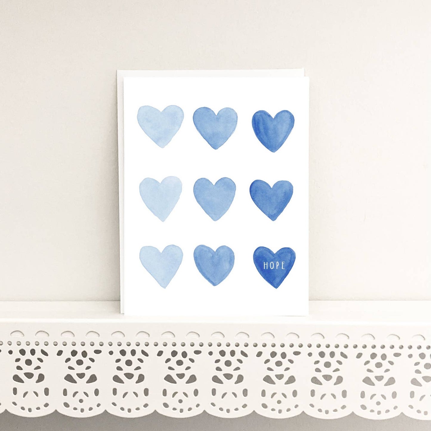 Hearts of Hope - Blue Encouragement & Sympathy Greeting Card: Kraft