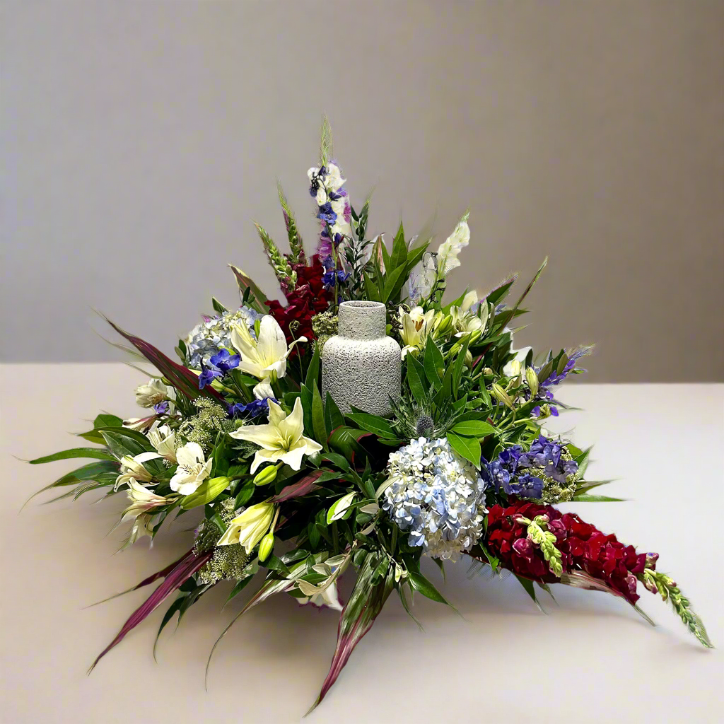 Urn Spray Red and Blues