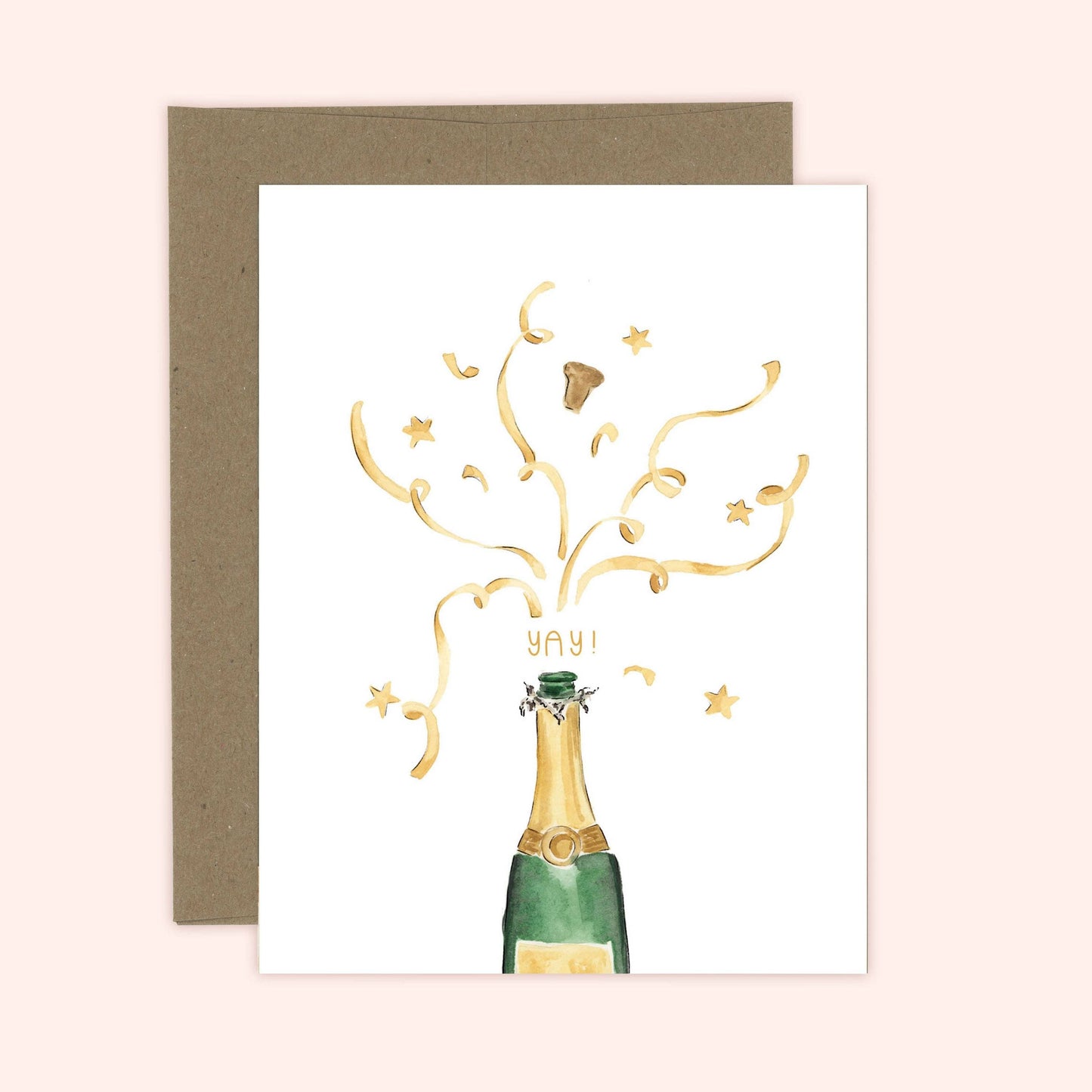 Pop the Champagne Card | Celebration Card: White