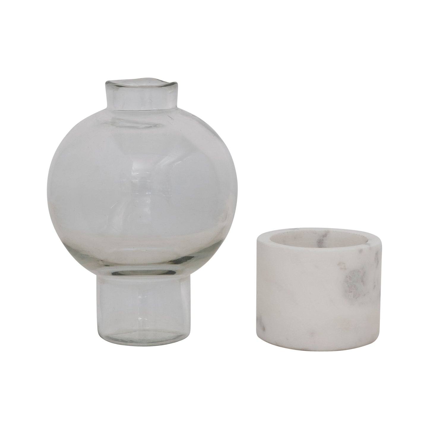 Glass Bud Vase on Marble Stand