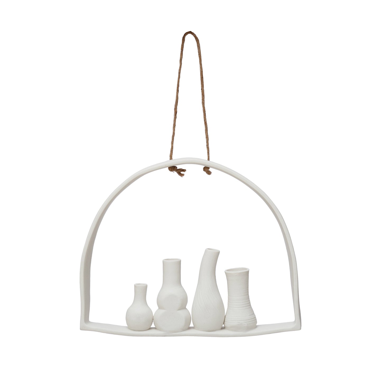 Stoneware Wall Hanging with 4 Vases