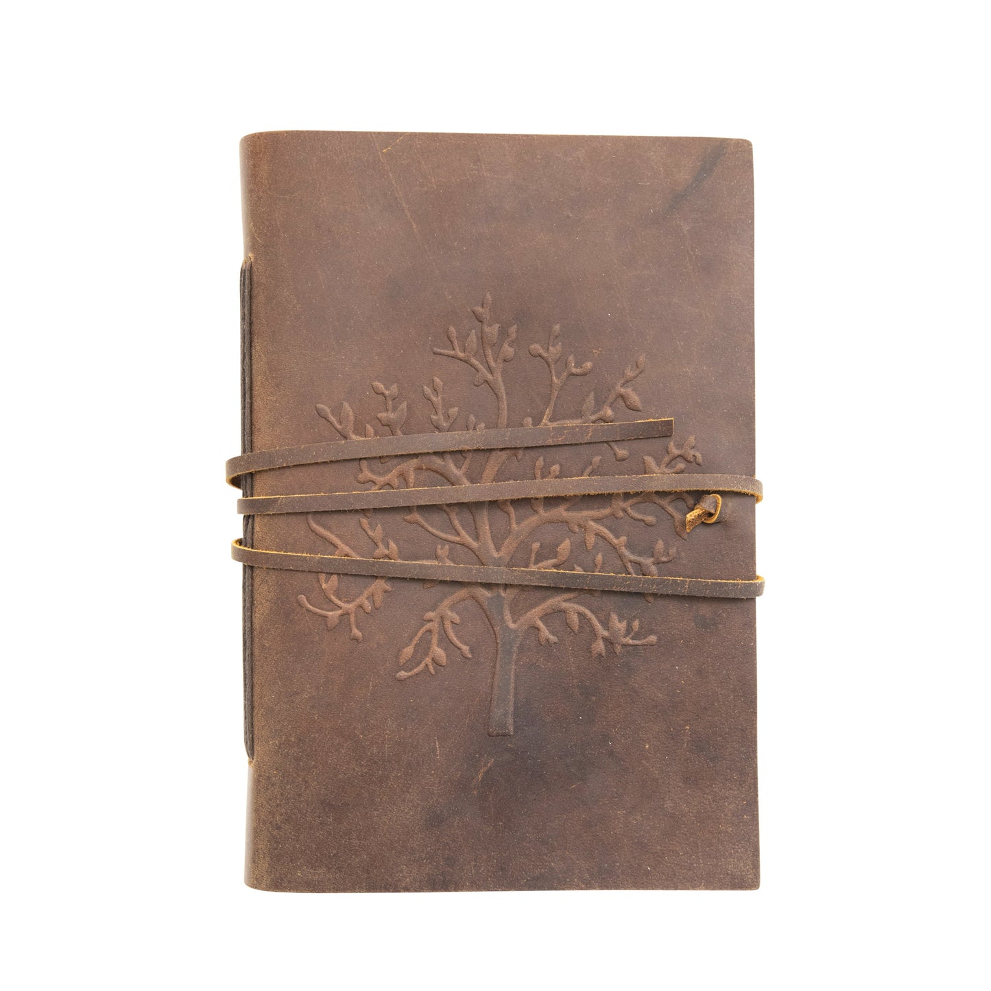 Leather Bound Journal with Embossed Tree