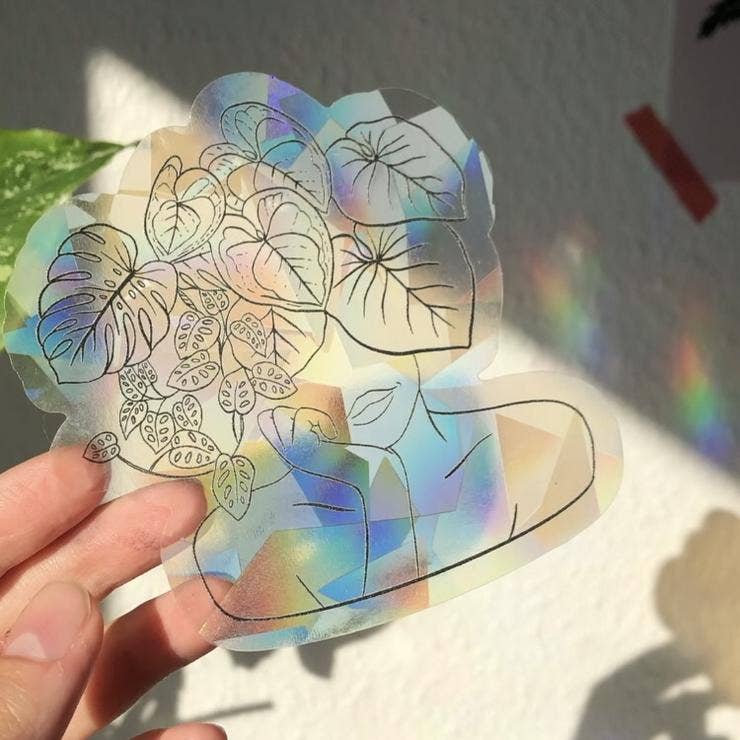Sun Catcher Sticker - Plant lady