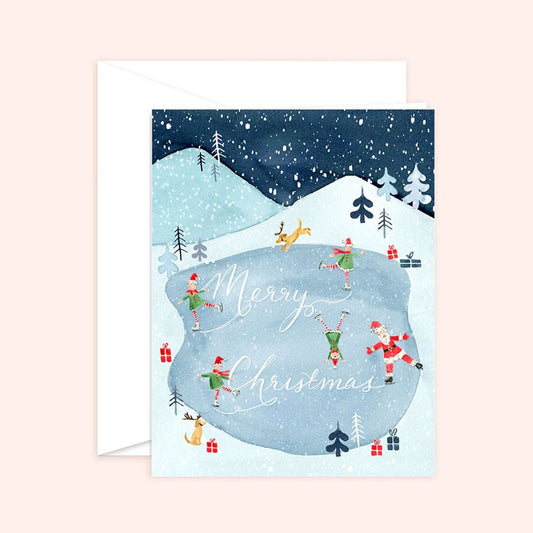 Santa's Christmas Ice Rink Card