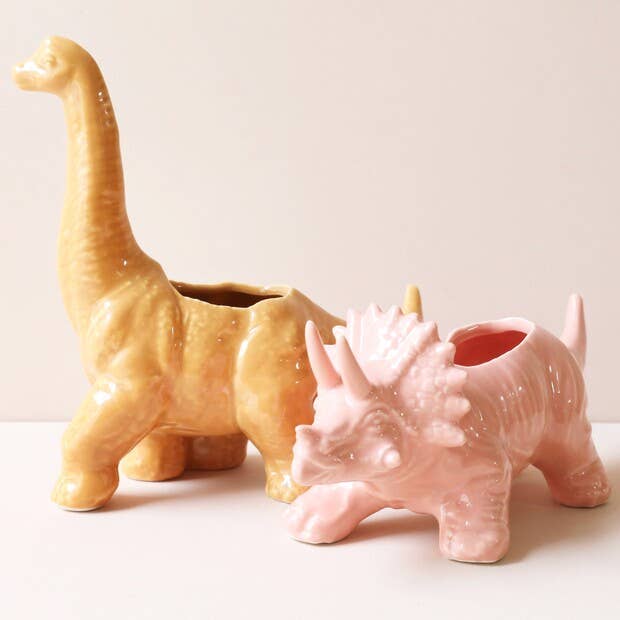 Mustard Diplodocus Dinosaur Planter