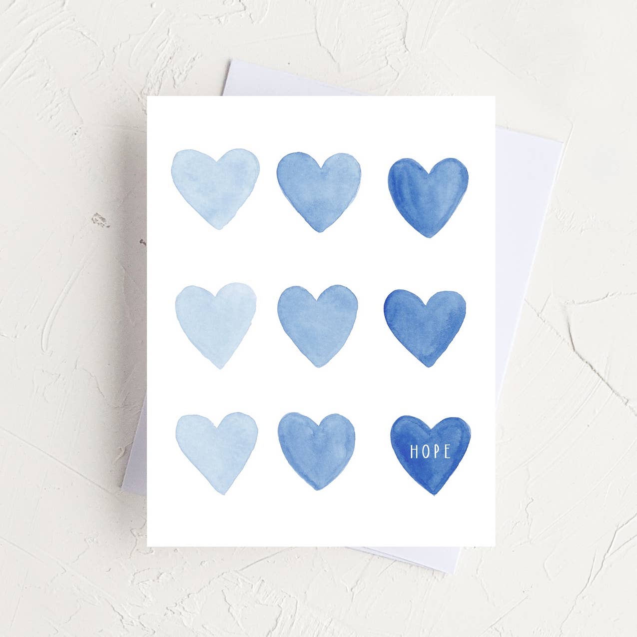 Hearts of Hope - Blue Encouragement & Sympathy Greeting Card: Kraft