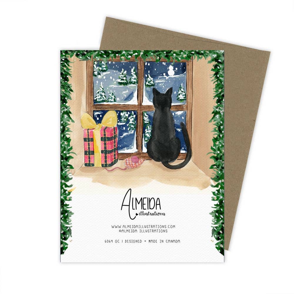 Christmas Cat Window Card: Kraft