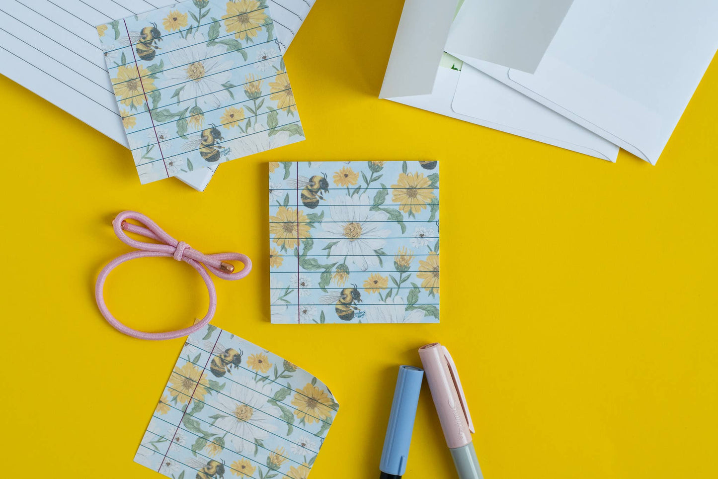 Bee Floral Sticky Notes