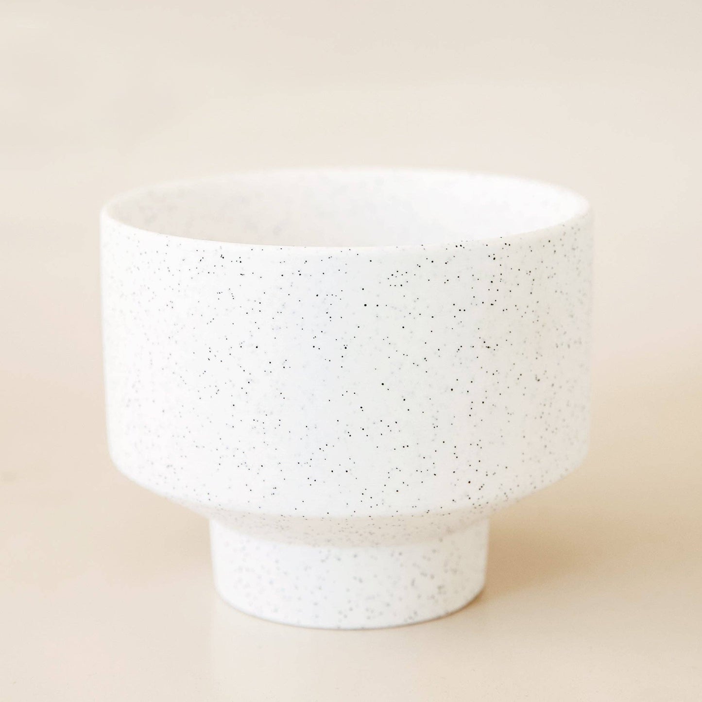 Speckle Footed Pot - White Small