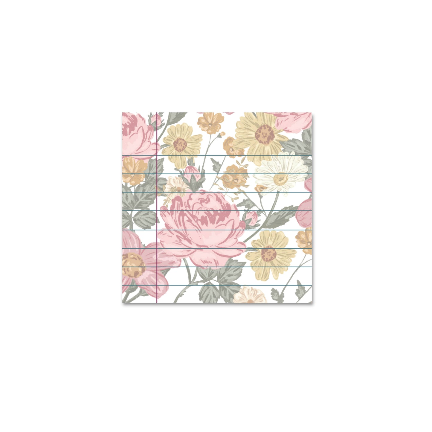 Pretty In Pink Floral Sticky Notes