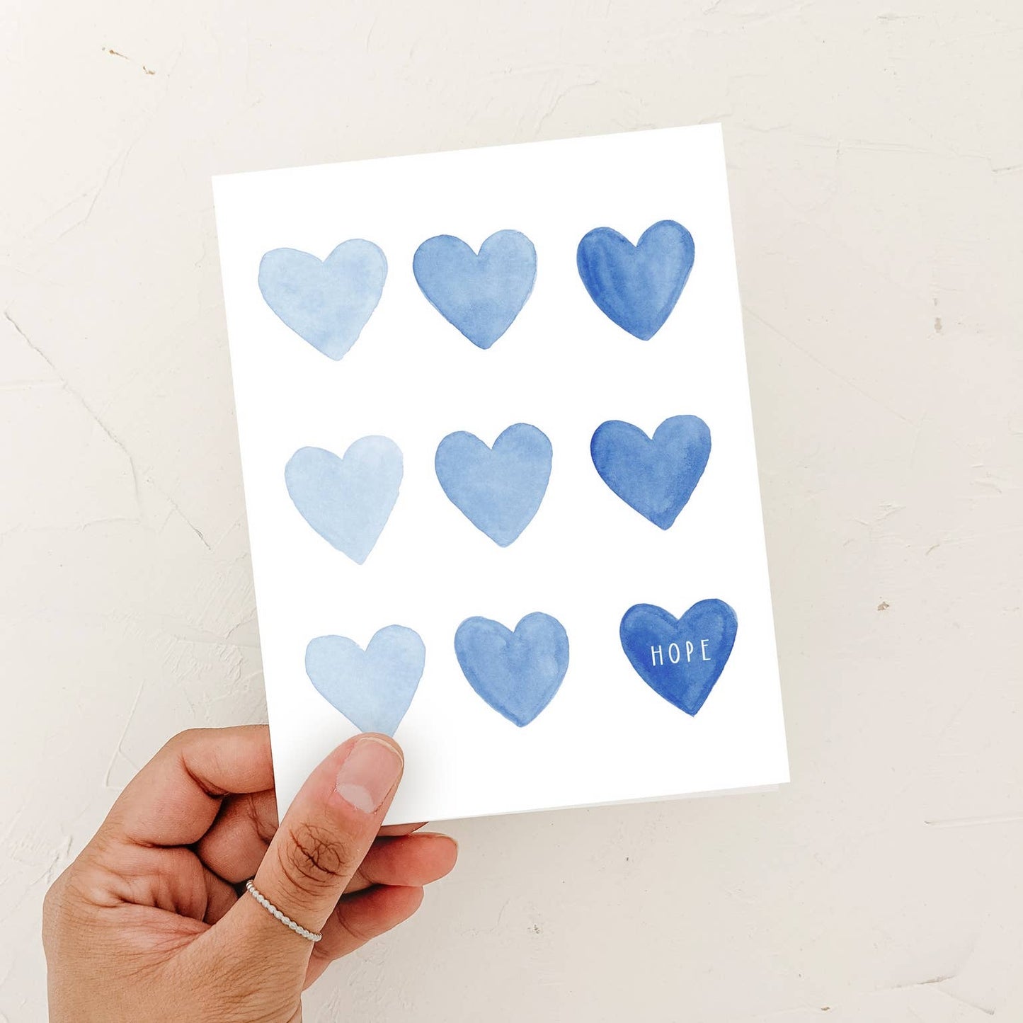 Hearts of Hope - Blue Encouragement & Sympathy Greeting Card: Kraft