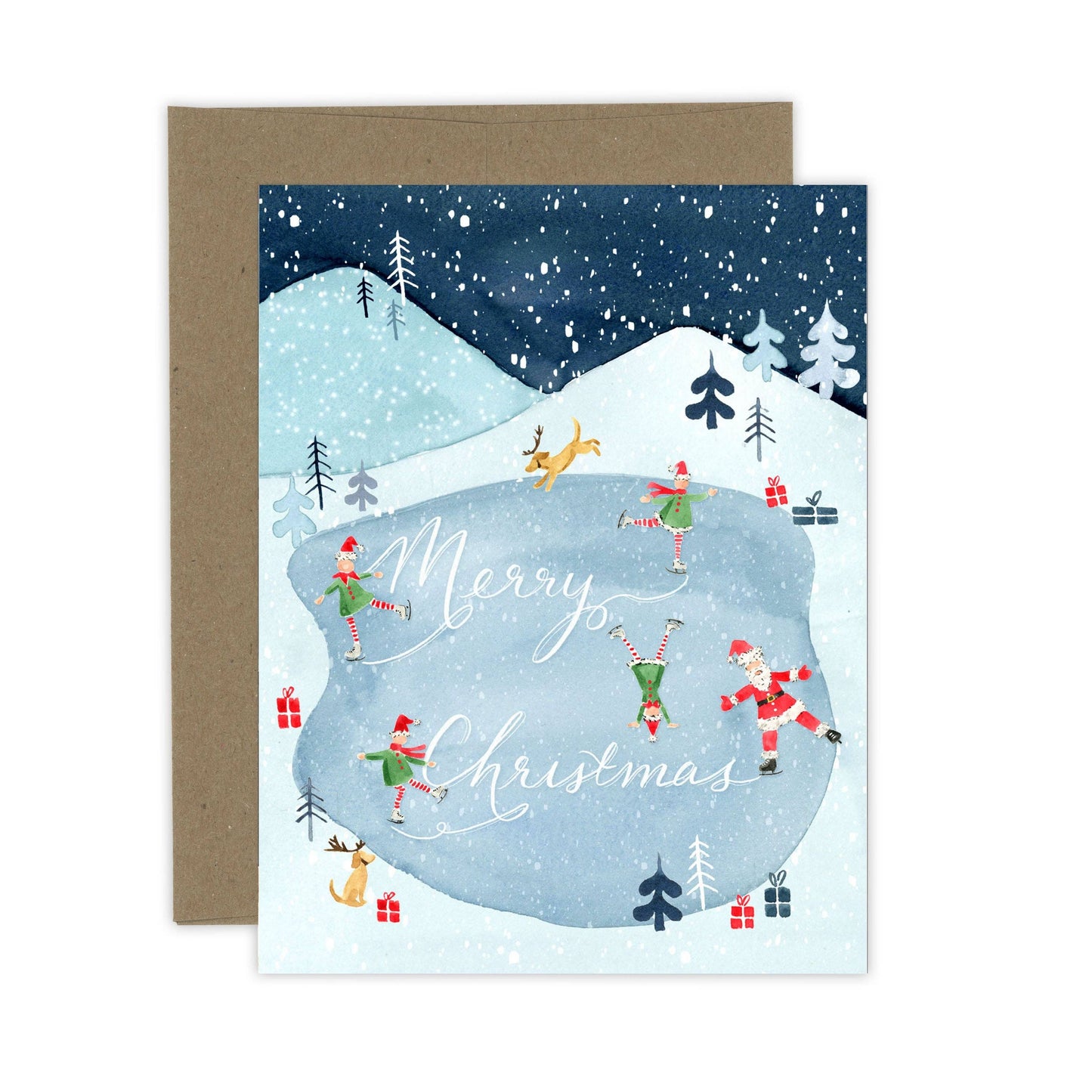 Santa's Christmas Ice Rink Card