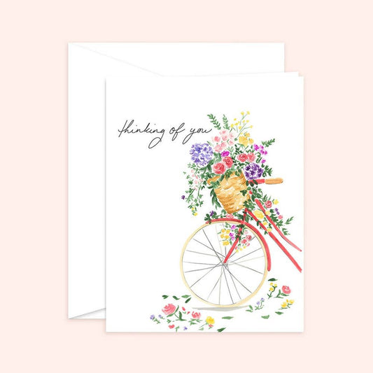 Thinking of You Floral Sympathy Card: White