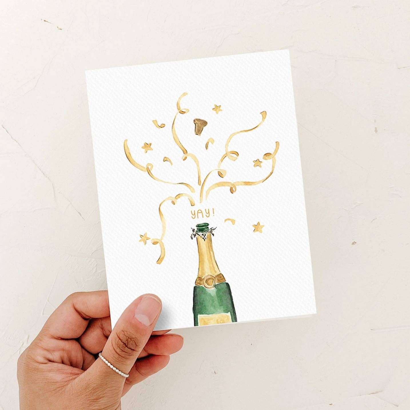 Pop the Champagne Card | Celebration Card: White