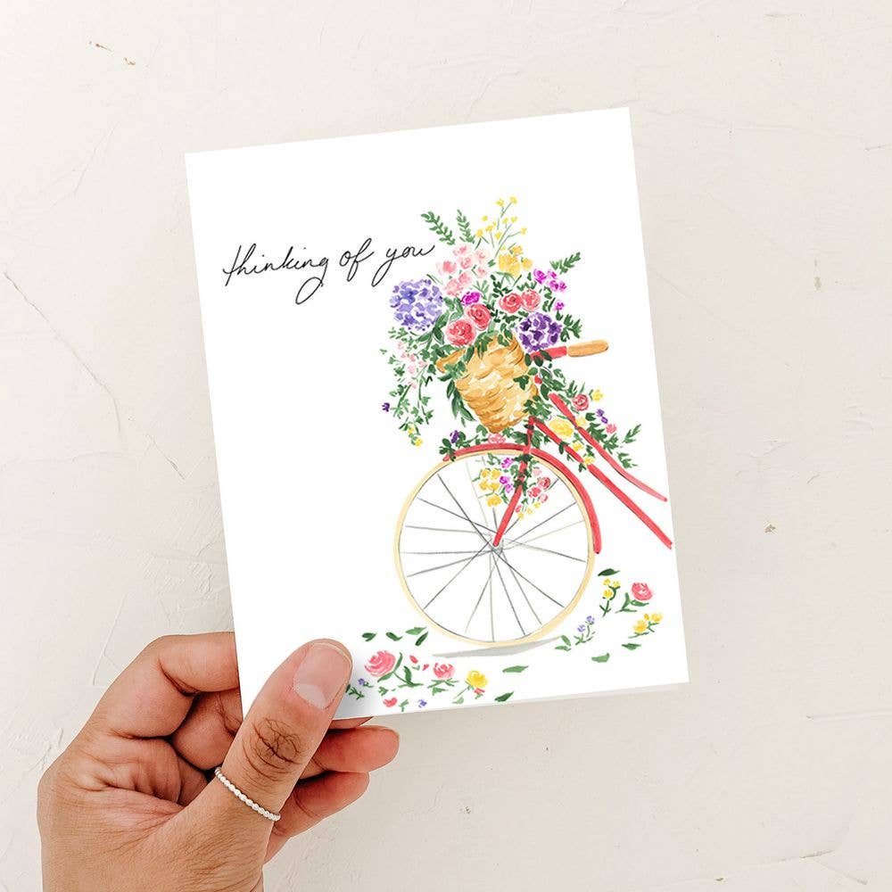 Thinking of You Floral Sympathy Card: White