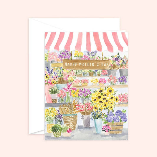 Mother's Day Flower Shop Card: White