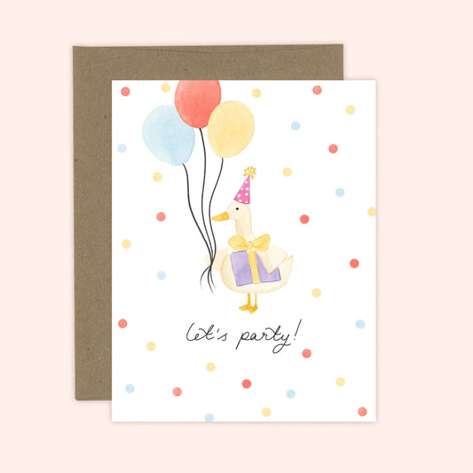 Birthday Silly Goose Card: White