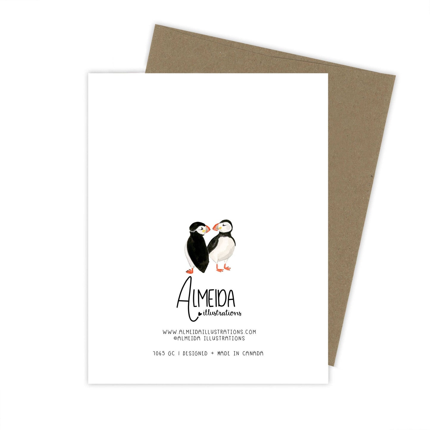 Puffin Love Card | Anniversary Card: White