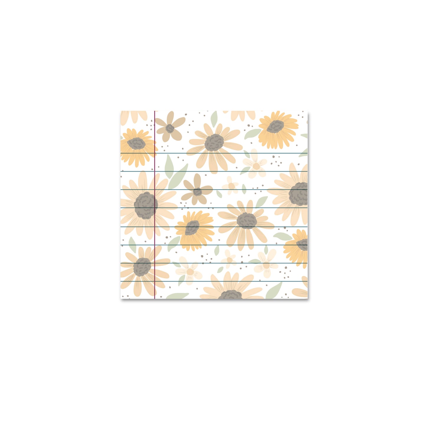 Simple Yellow Floral Sticky Notes