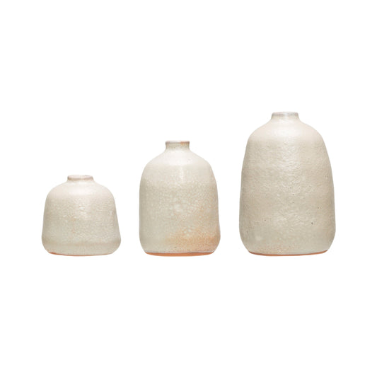 Terracotta Vases with Sand Finish - Grey