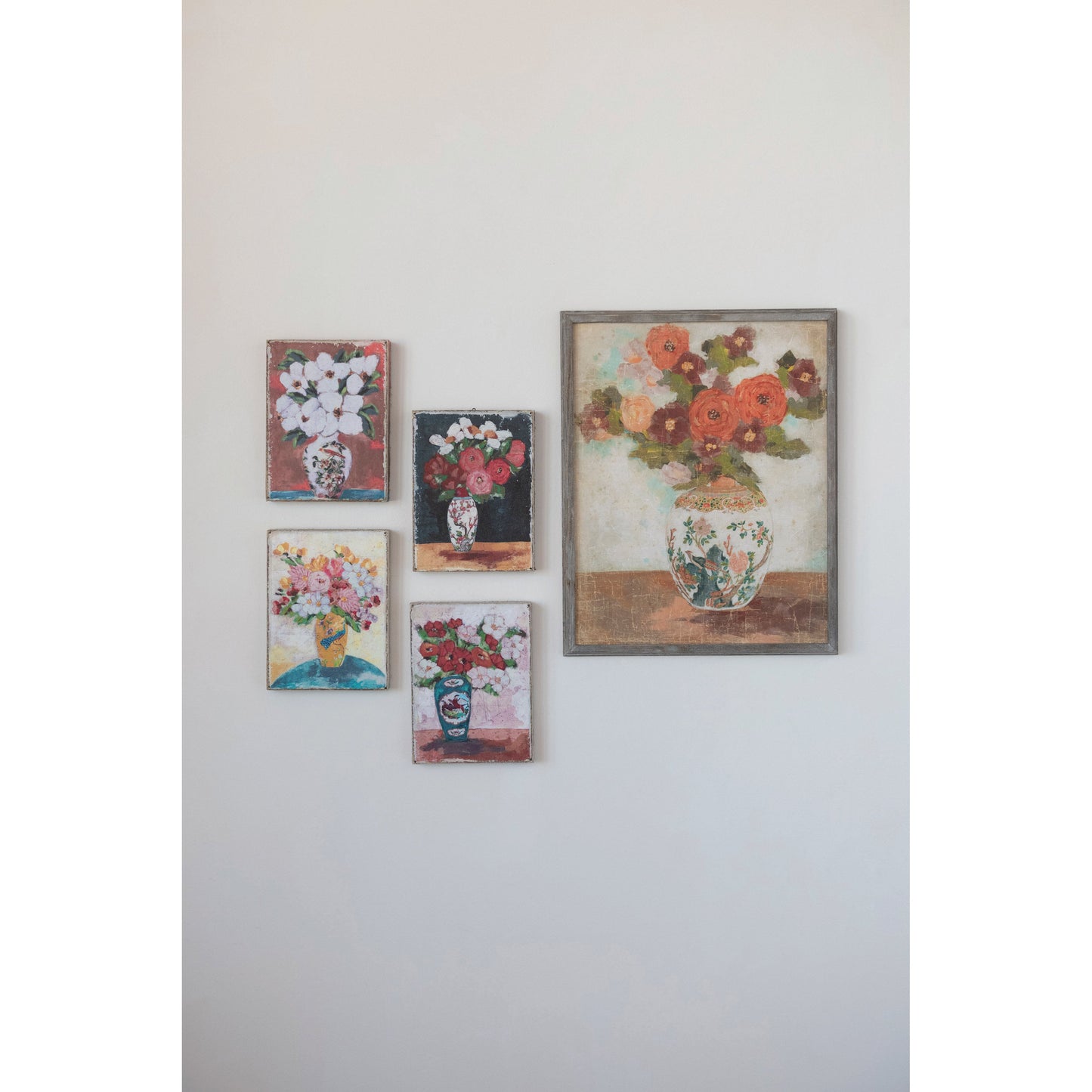 Canvas Wall Décor with Flowers in Vase